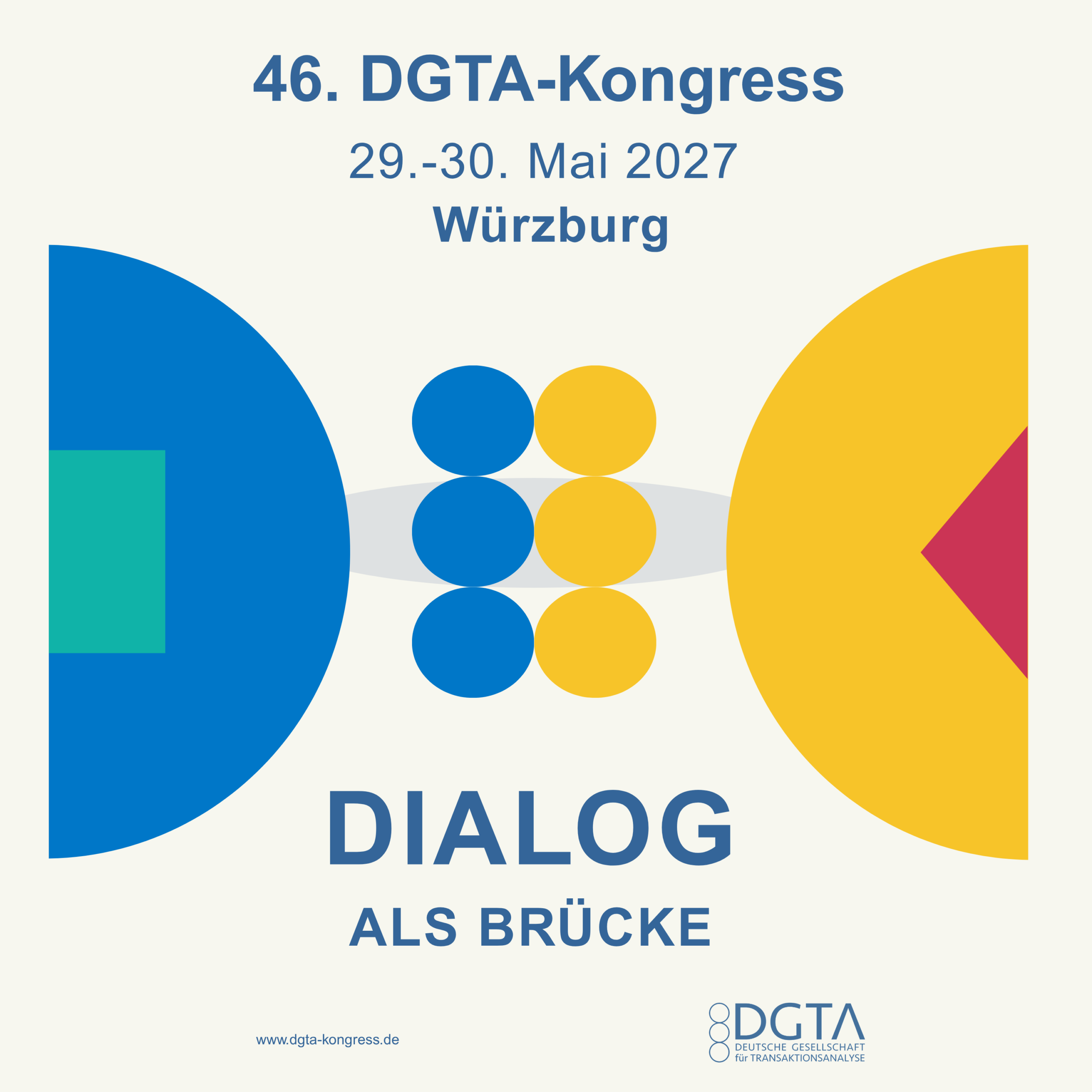 Postkarte 46. DGTA-Kongress ‚Dialog als Brücke‘, 29.–30. Mai 2027, Würzburg